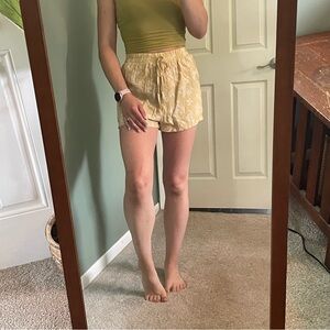 Yellow Linen Shorts